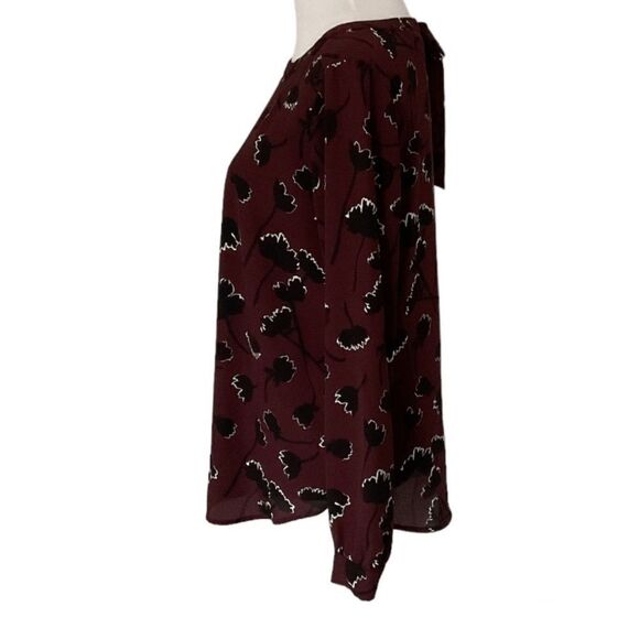 Loft Long Sleeve Floral Blouse size 2 - Picture 3 of 5